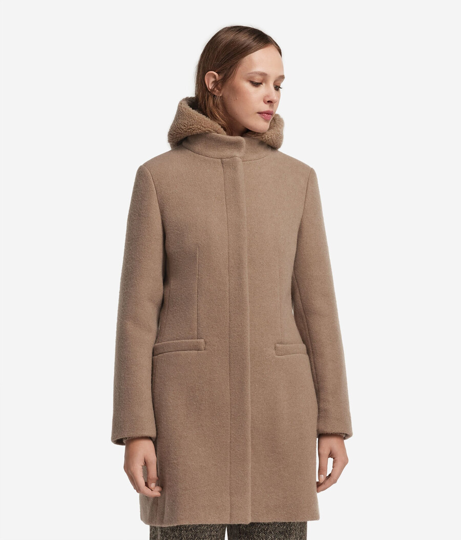 cappotto con cappuccio in cashmere