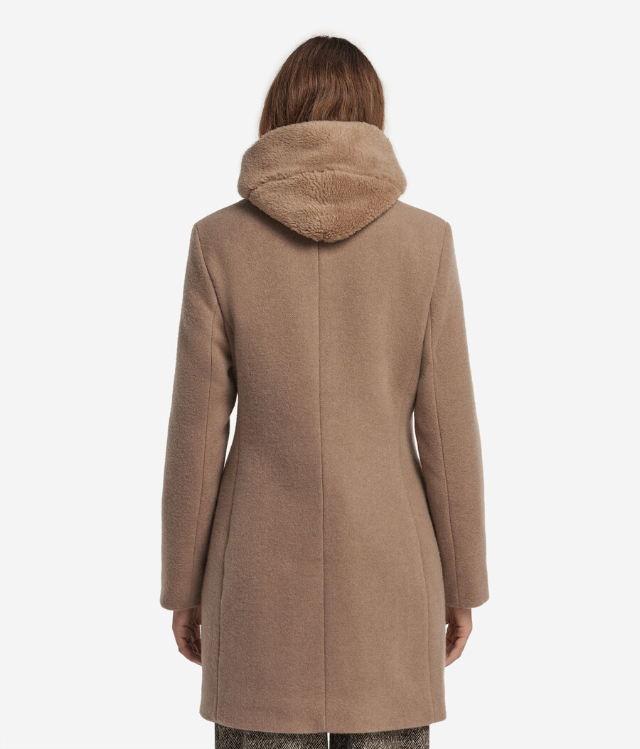 cappotto con cappuccio in cashmere
