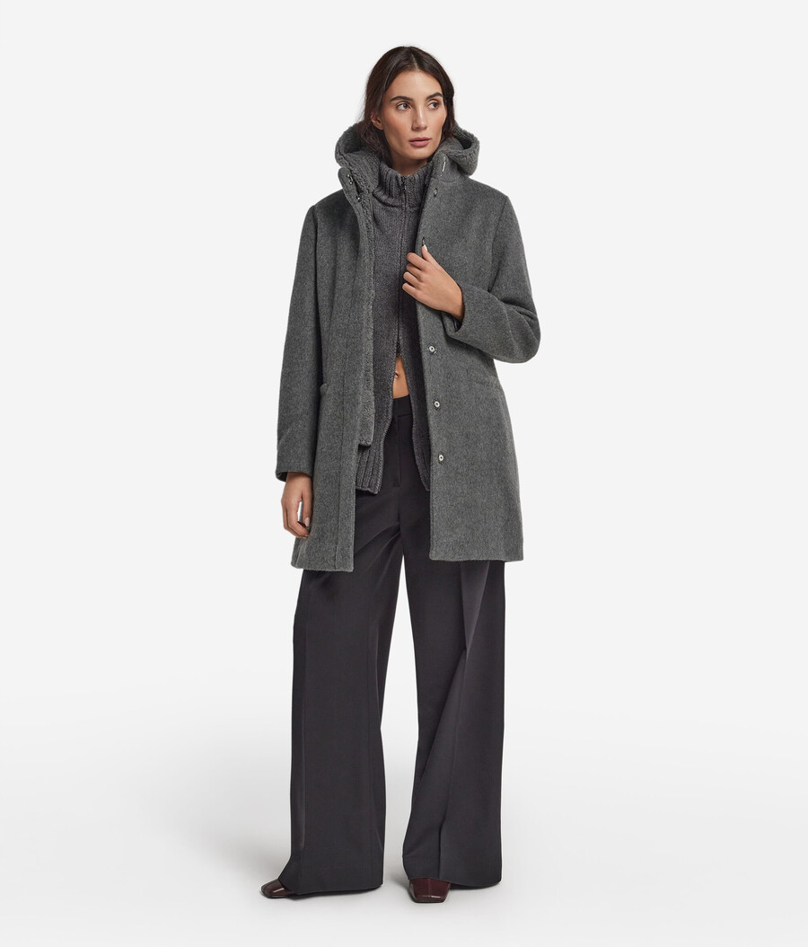 cappotto con cappuccio in cashmere