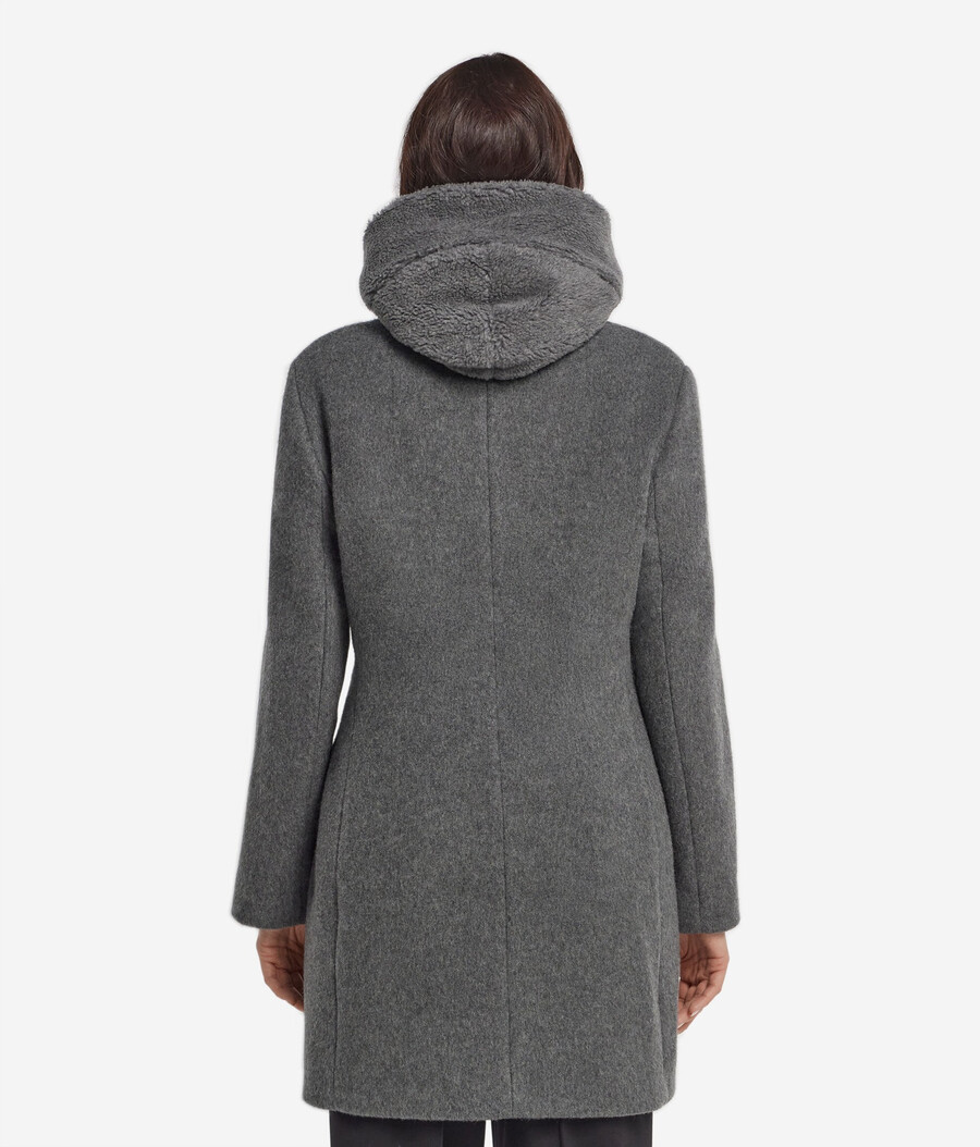cappotto con cappuccio in cashmere