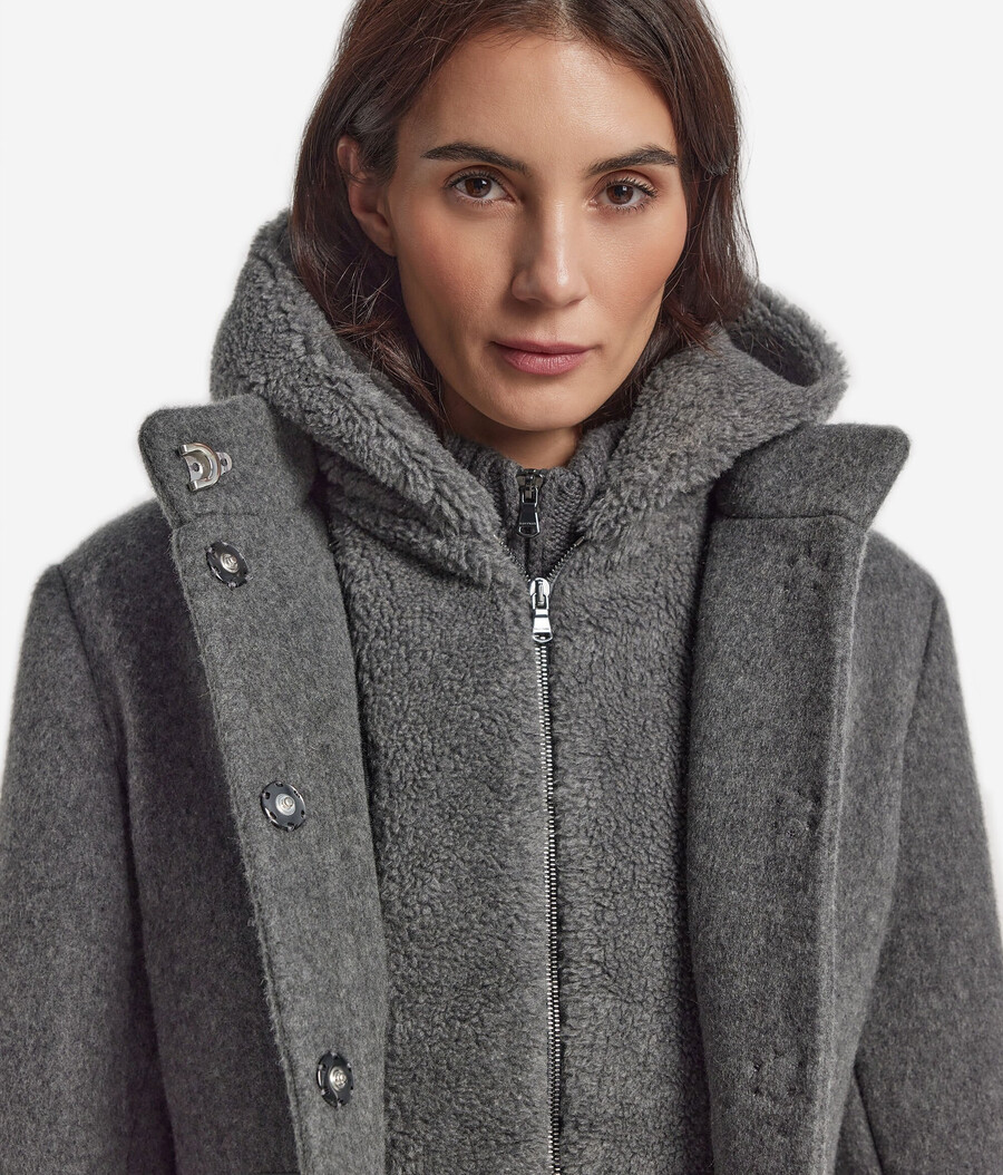 cappotto con cappuccio in cashmere
