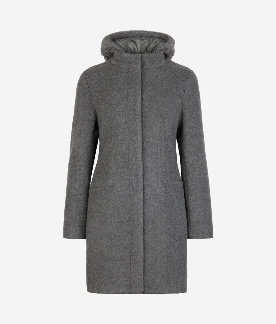 cappotto con cappuccio in cashmere