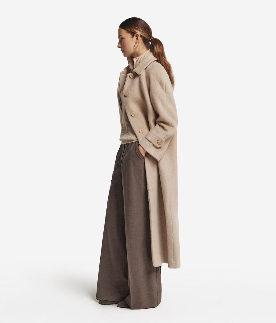 cappotto lungo in tessuto di cashmere