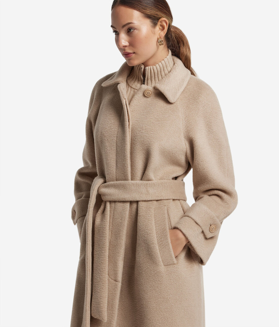 cappotto lungo in tessuto di cashmere
