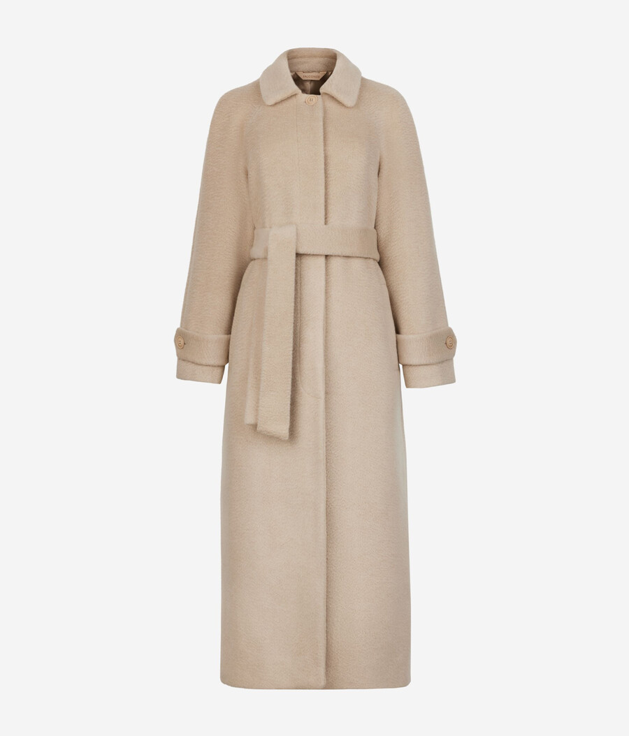 cappotto lungo in tessuto di cashmere
