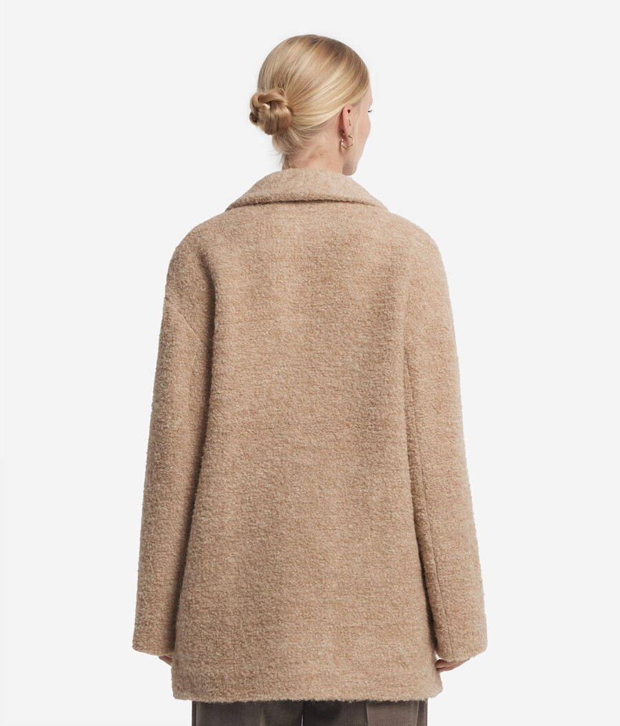 cappotto in lana bouclé di alpaca