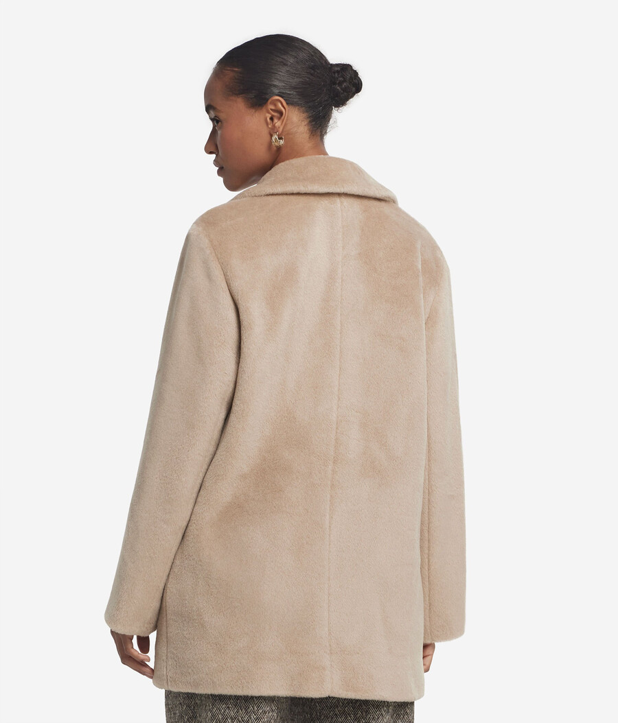 cappotto in lana di alpaca effetto teddy