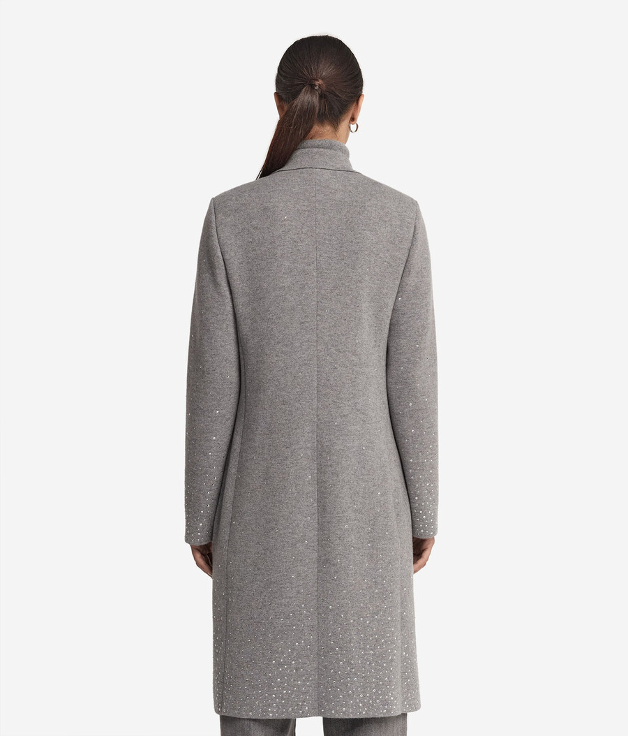 cappotto in cashmere con strass