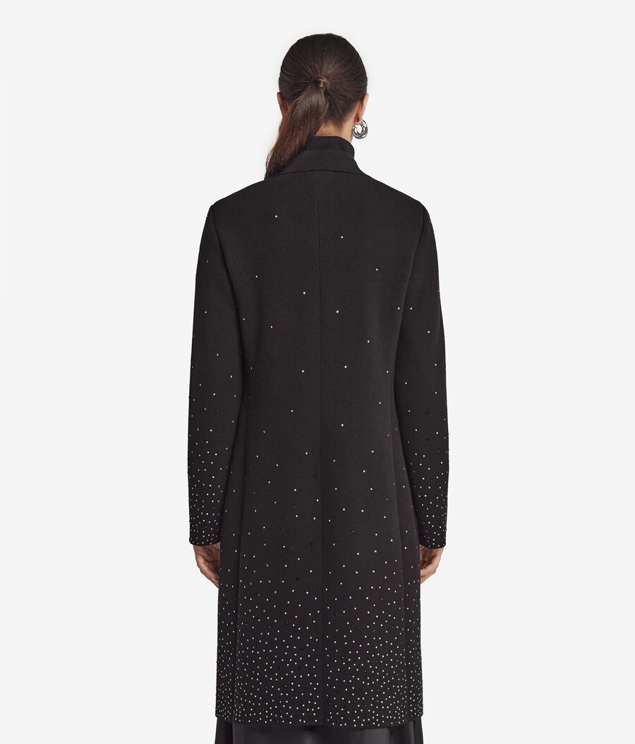 cappotto in cashmere con strass