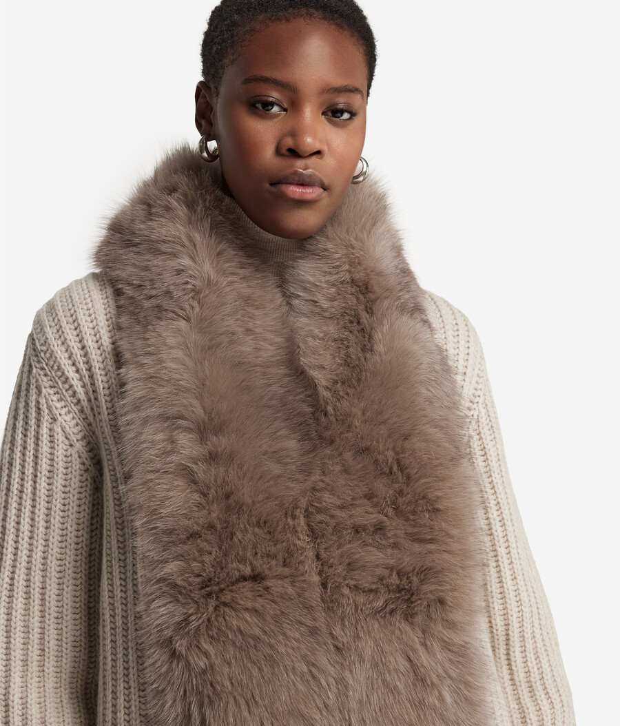 cappotto a coste realizzato in cashmere e pelliccia