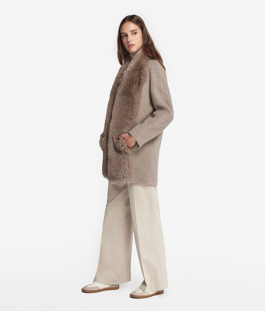 cappotto di pelliccia di cashmere
