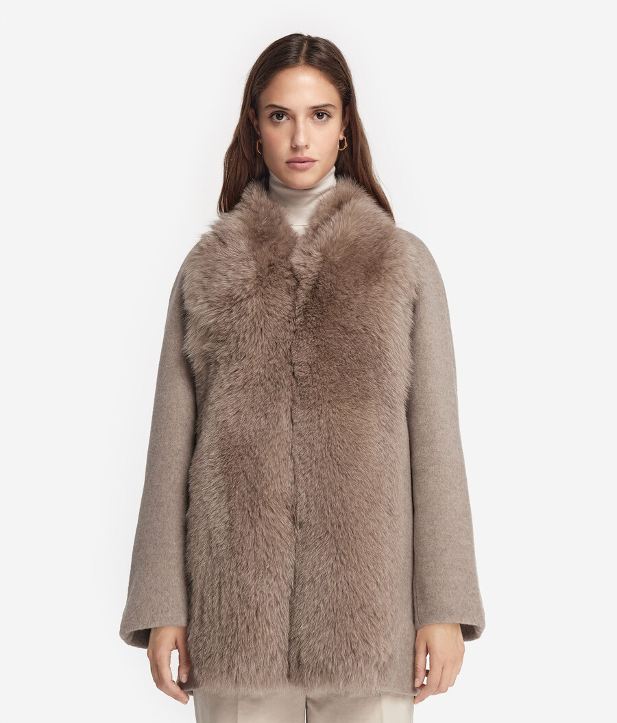 cappotto di pelliccia di cashmere