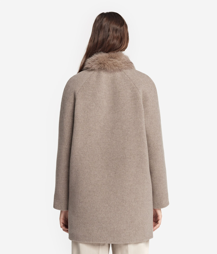cappotto di pelliccia di cashmere