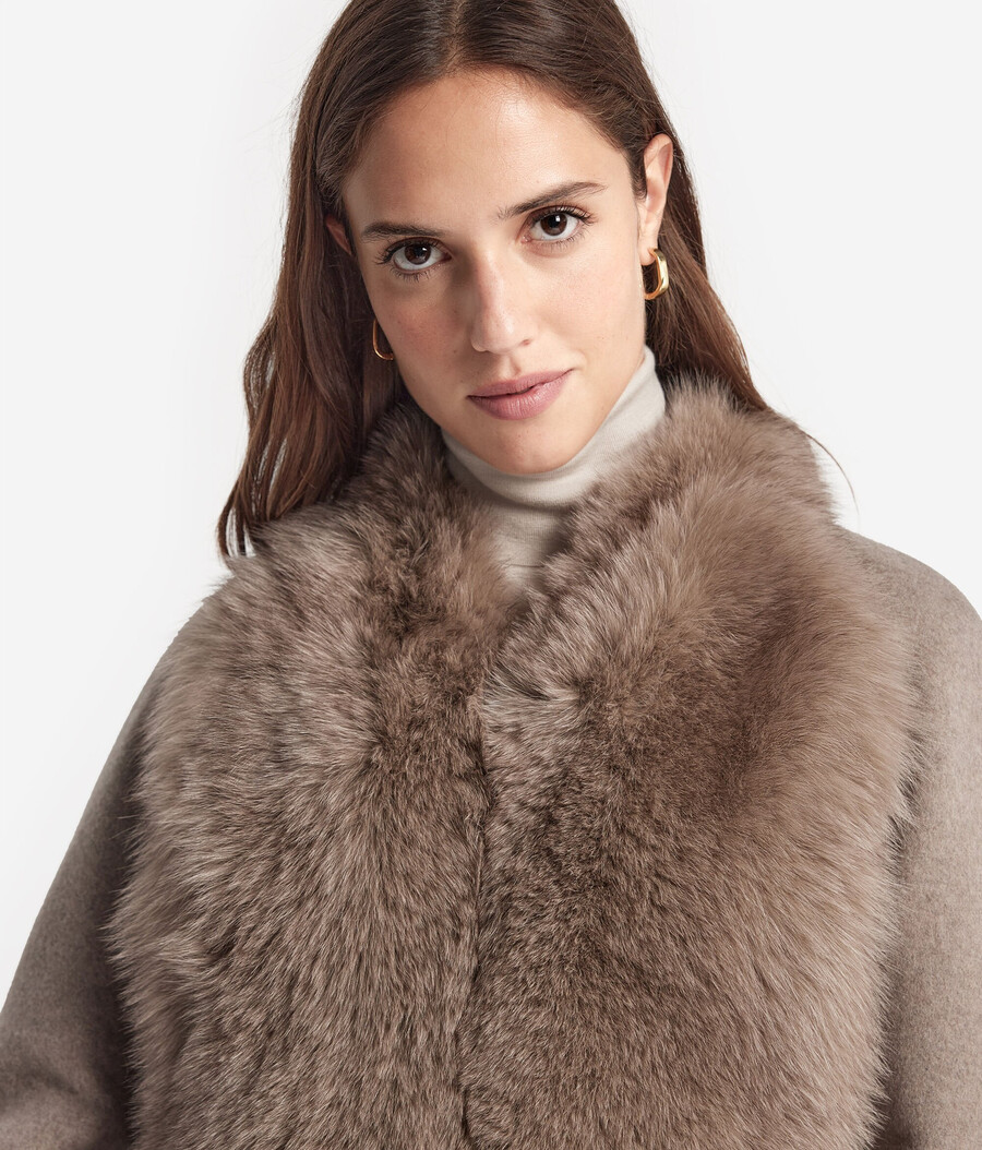 cappotto di pelliccia di cashmere