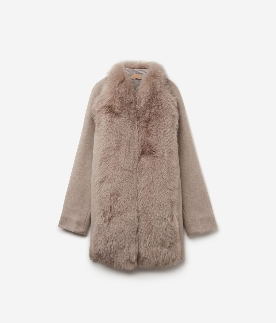 cappotto di pelliccia di cashmere