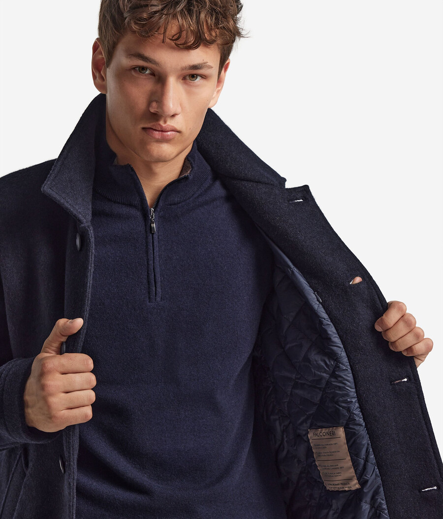 cappotto monopetto in cashmere