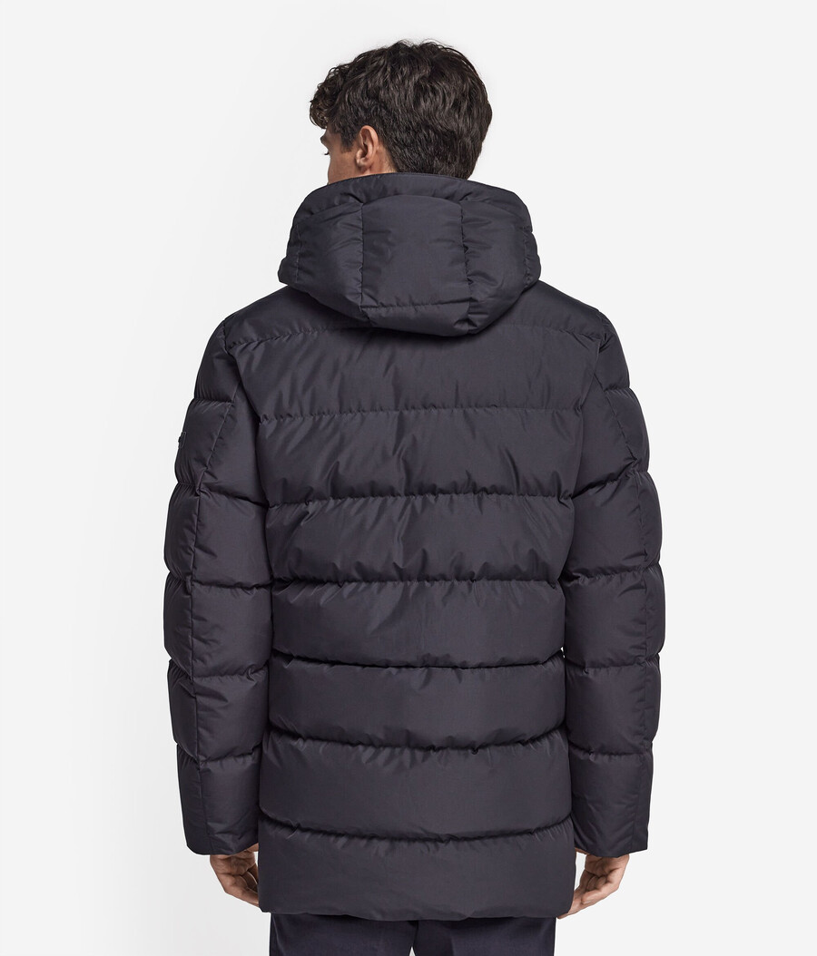 parka imbottito con cappuccio e fodera in cashmere