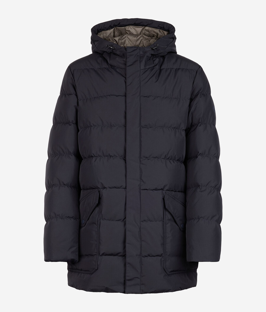parka imbottito con cappuccio e fodera in cashmere