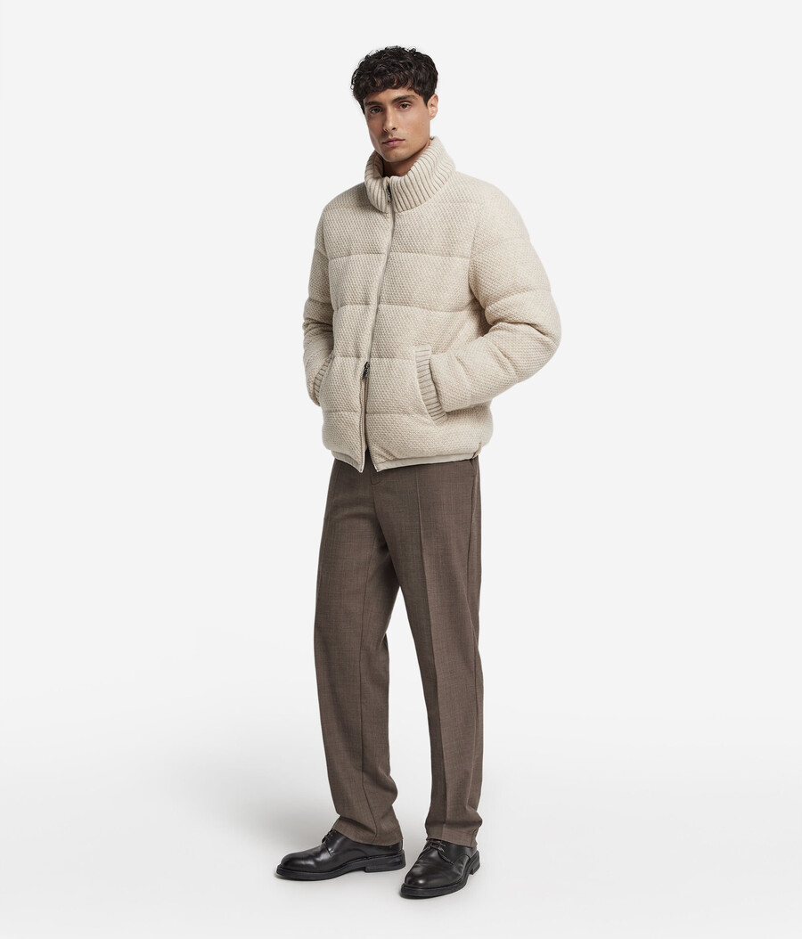 giacca reversibile in cashmere e lana