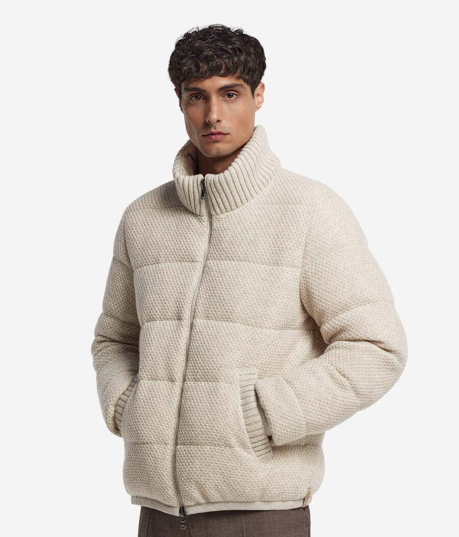 giacca reversibile in cashmere e lana