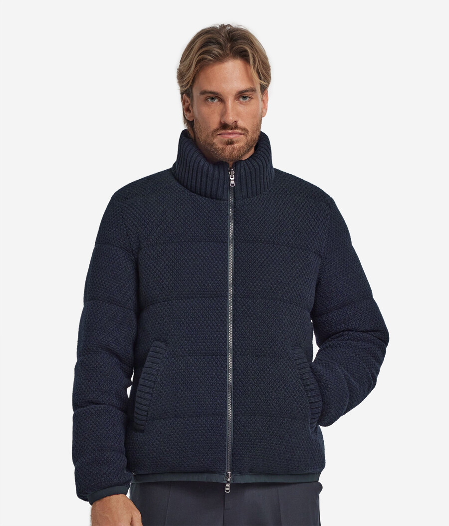 giacca reversibile in cashmere e lana