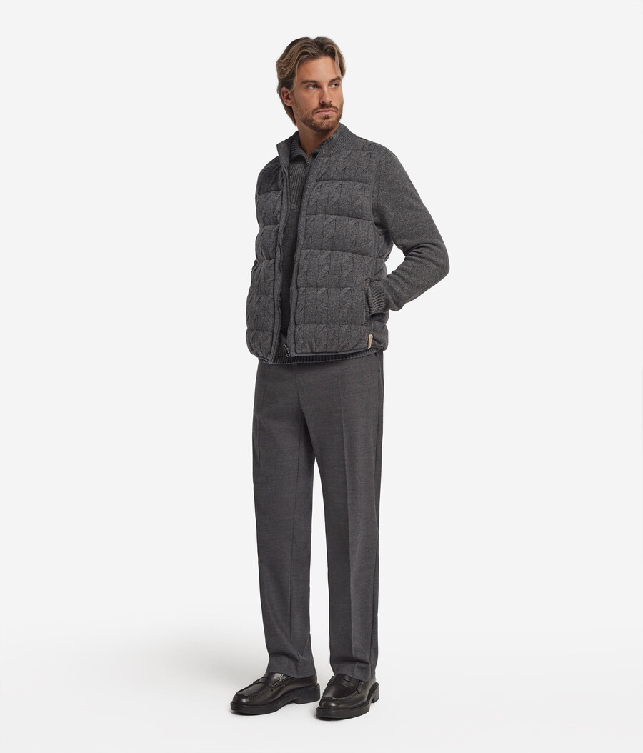 gilet reversibile in cashmere ultra morbido lavorato a maglia