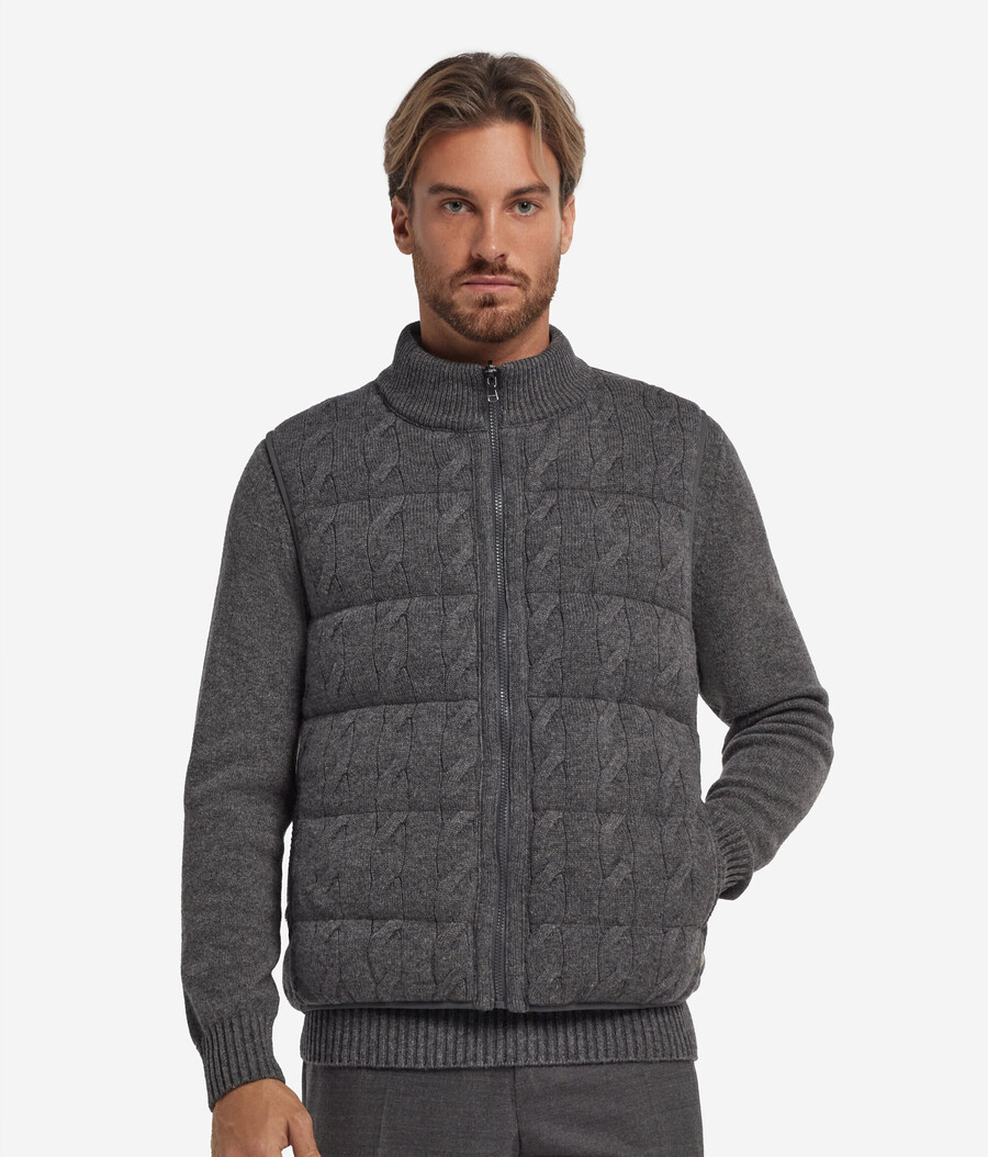 gilet reversibile in cashmere ultra morbido lavorato a maglia