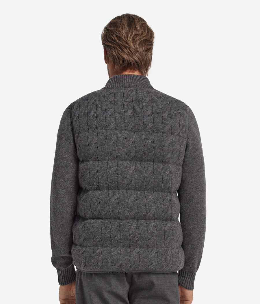 gilet reversibile in cashmere ultra morbido lavorato a maglia