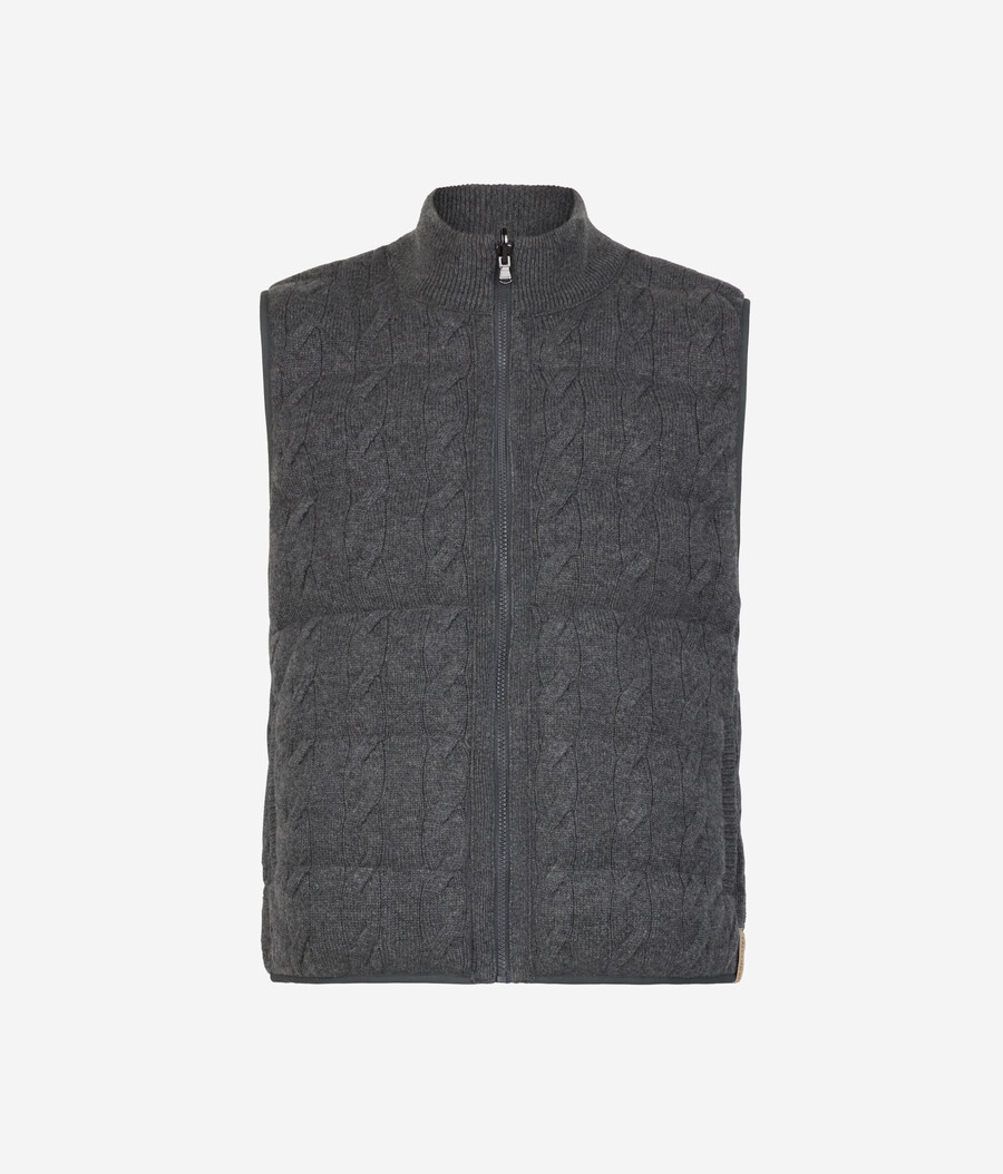 gilet reversibile in cashmere ultra morbido lavorato a maglia