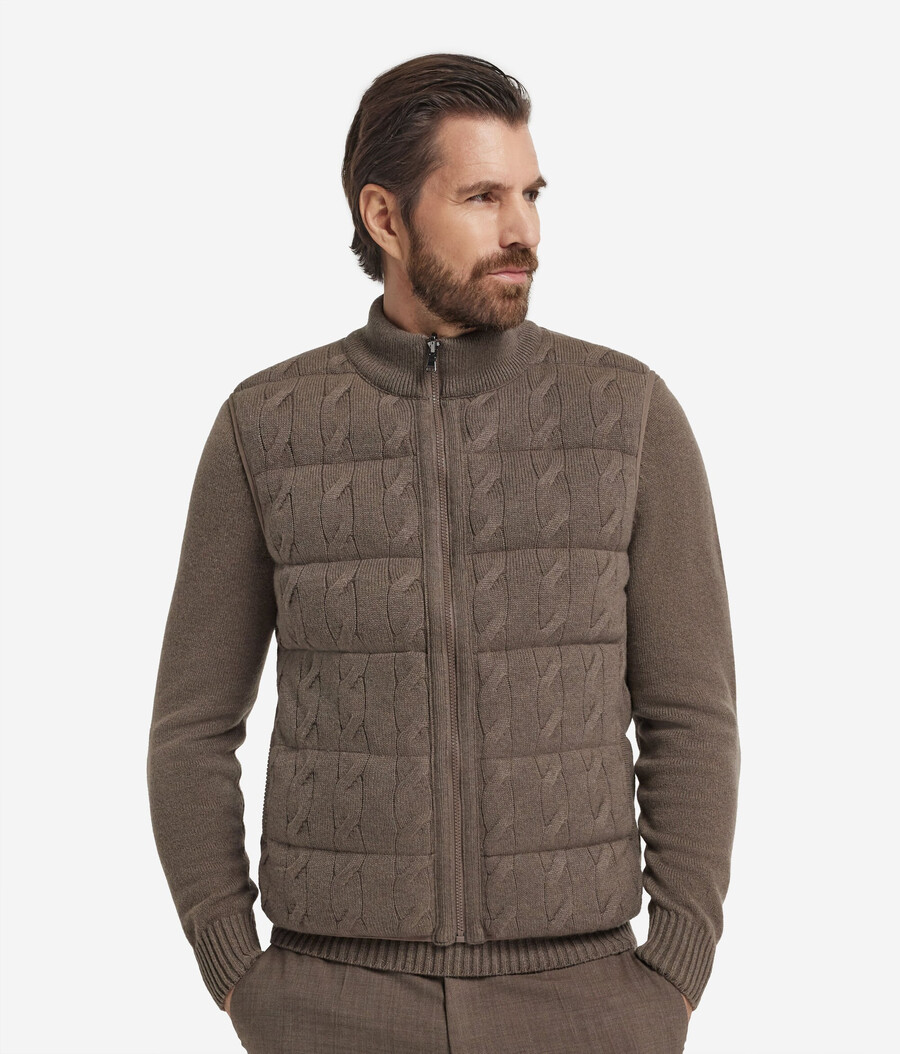 gilet reversibile in cashmere ultra morbido lavorato a maglia