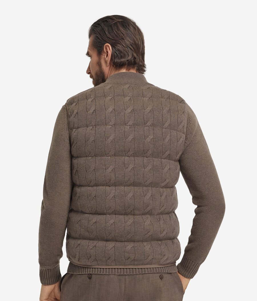 gilet reversibile in cashmere ultra morbido lavorato a maglia