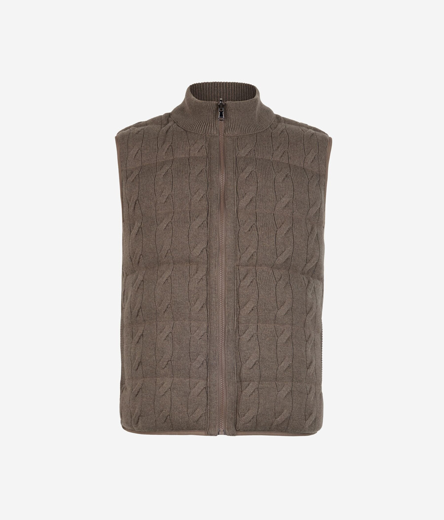 gilet reversibile in cashmere ultra morbido lavorato a maglia
