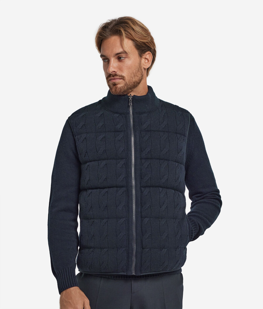 gilet reversibile in cashmere ultra morbido lavorato a maglia