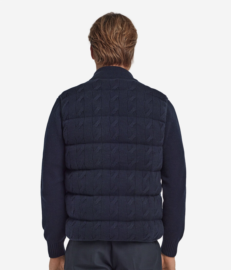 gilet reversibile in cashmere ultra morbido lavorato a maglia