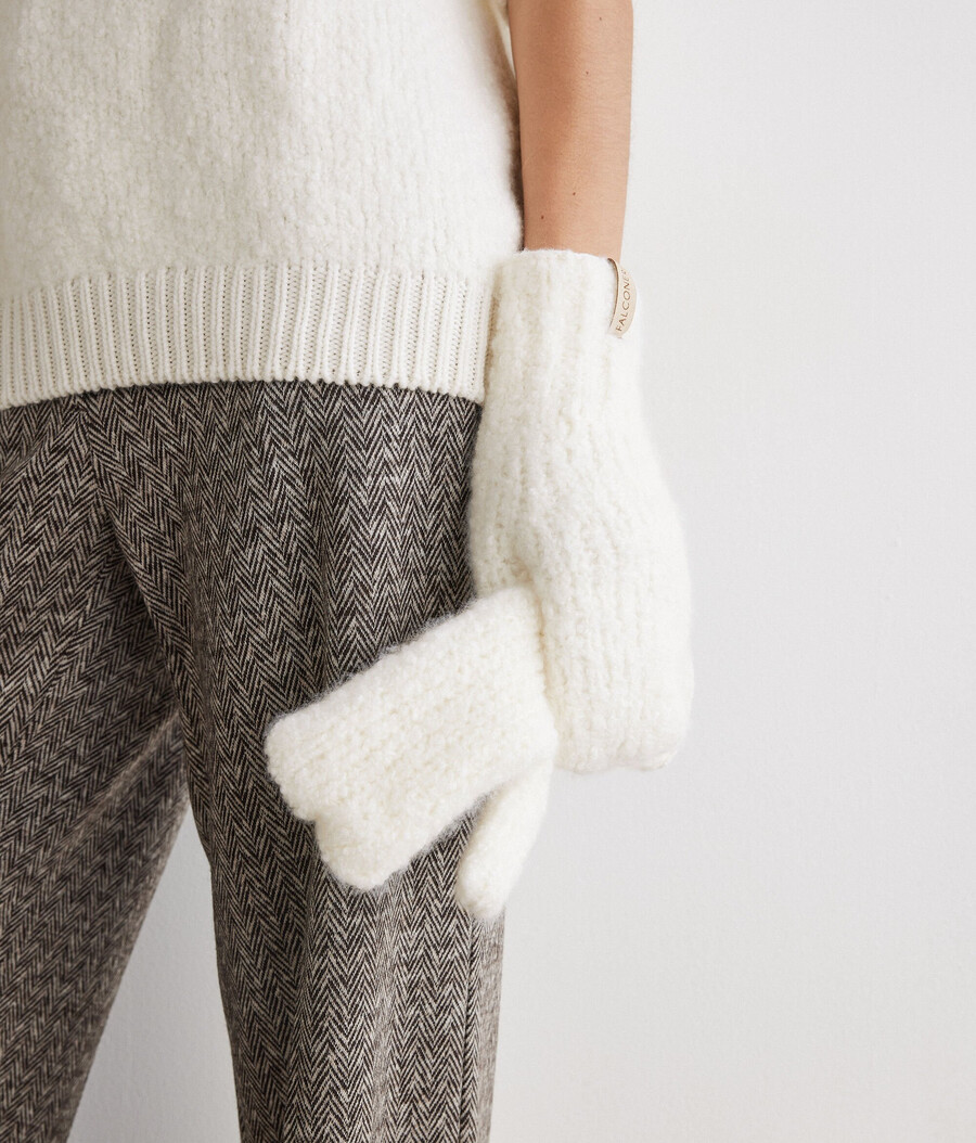 guanti in morbidissimo cashmere e bouclé