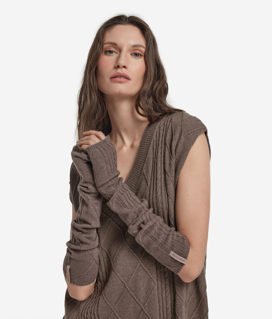 scaldamuscoli in cashmere con punti misti