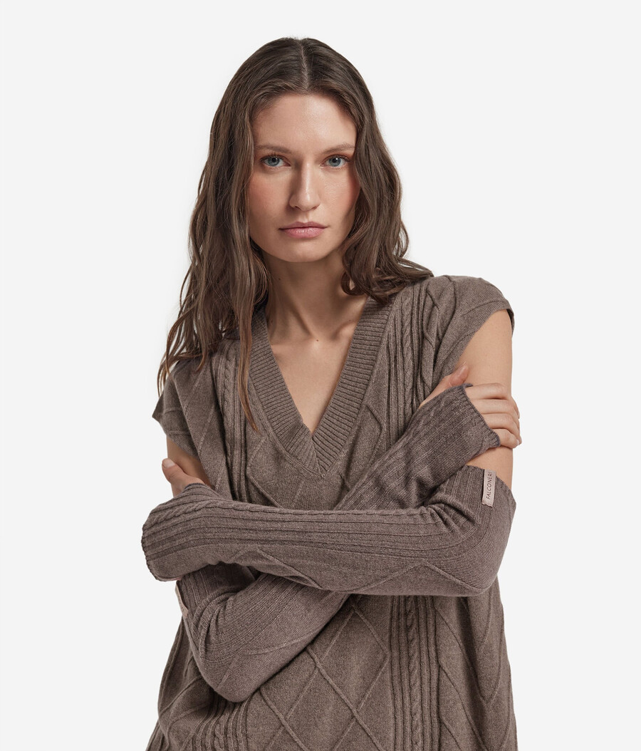 scaldamuscoli in cashmere con punti misti