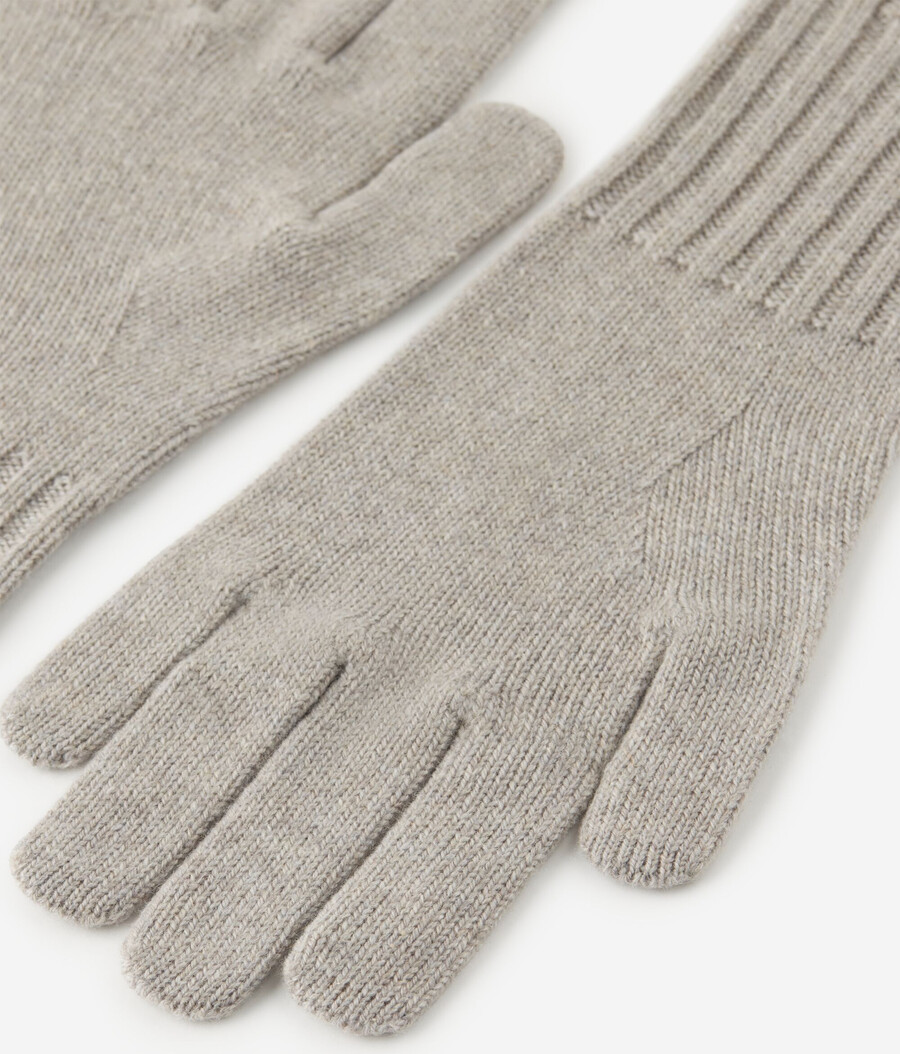 guanti in cashmere con strass