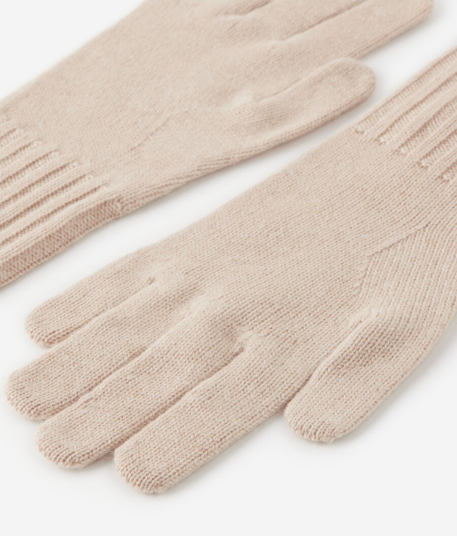 guanti in cashmere con strass