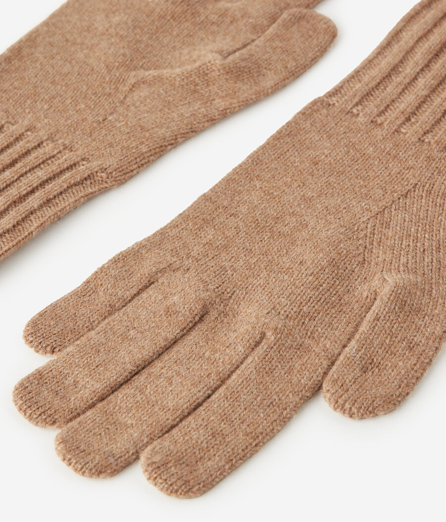 guanti in cashmere con strass