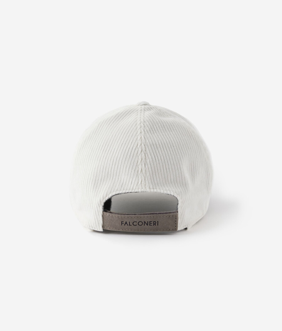 cappellino da baseball in velluto di cotone con fodera in cashmere
