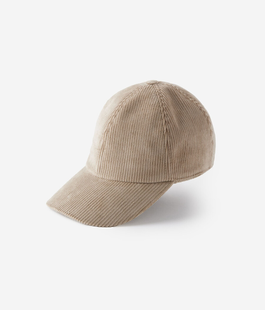 cappellino da baseball in velluto di cotone con fodera in cashmere