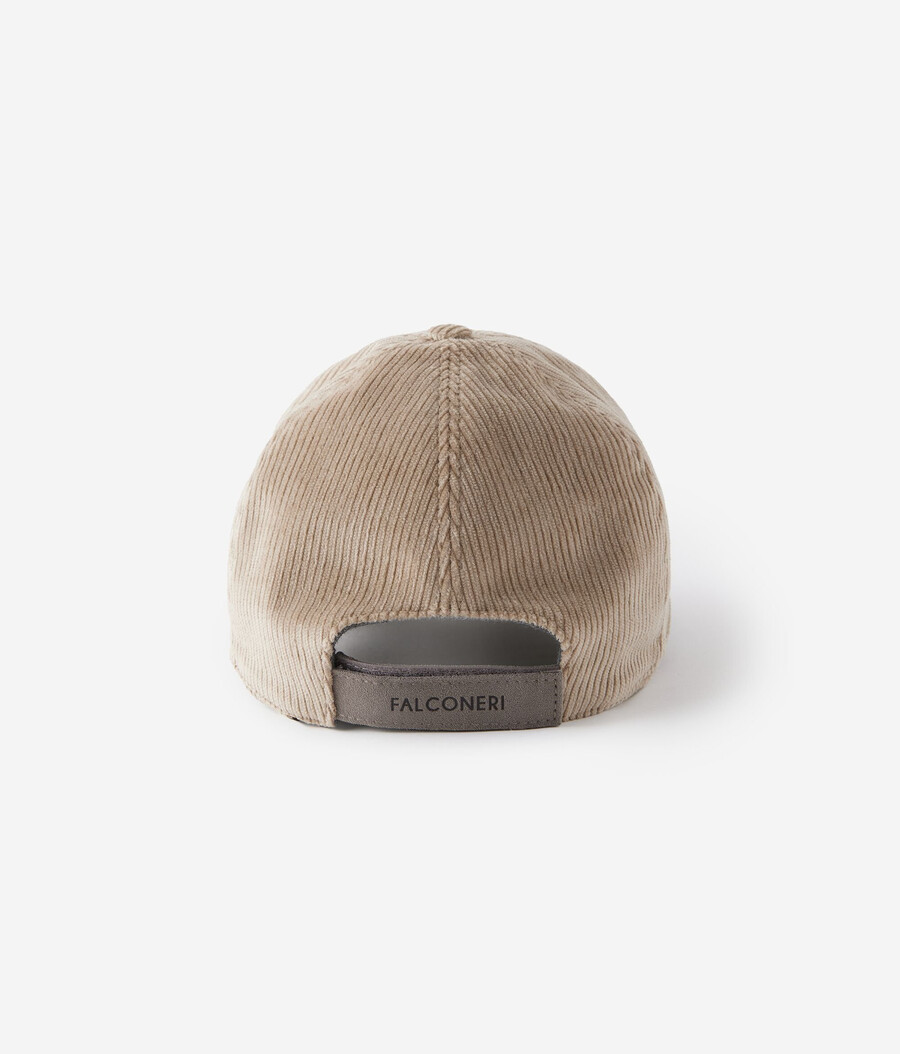 cappellino da baseball in velluto di cotone con fodera in cashmere