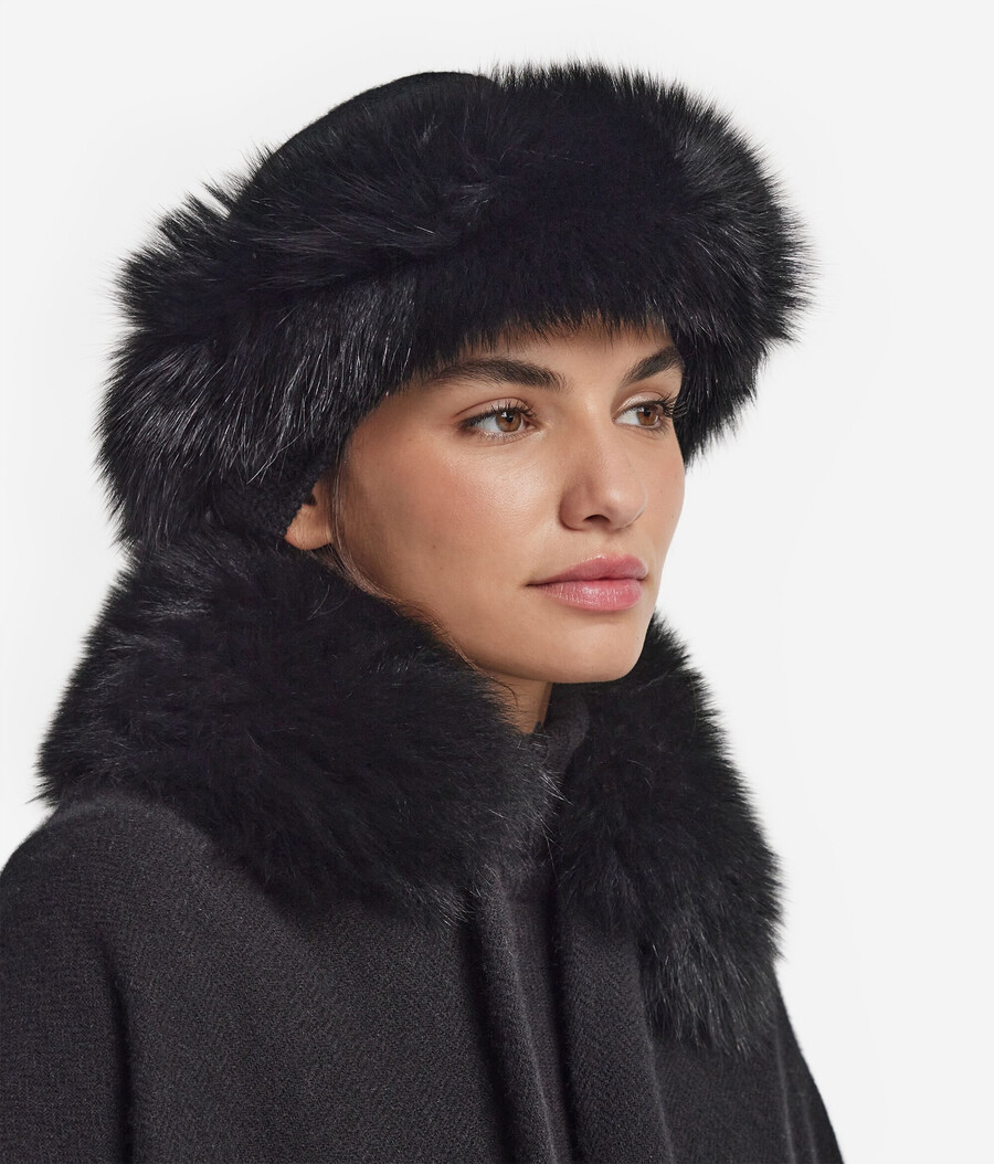 cappello cosacco in cashmere e pelliccia