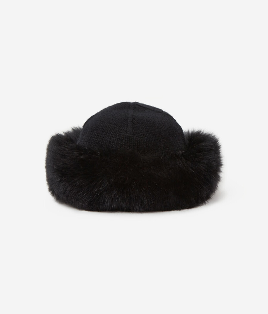 cappello cosacco in cashmere e pelliccia