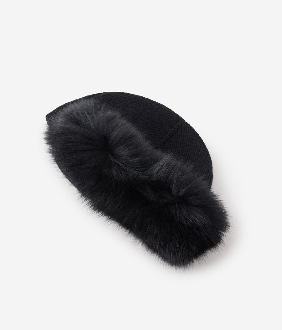 cappello cosacco in cashmere e pelliccia
