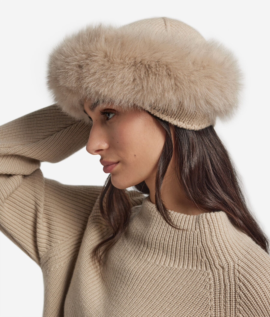 cappello cosacco in cashmere e pelliccia