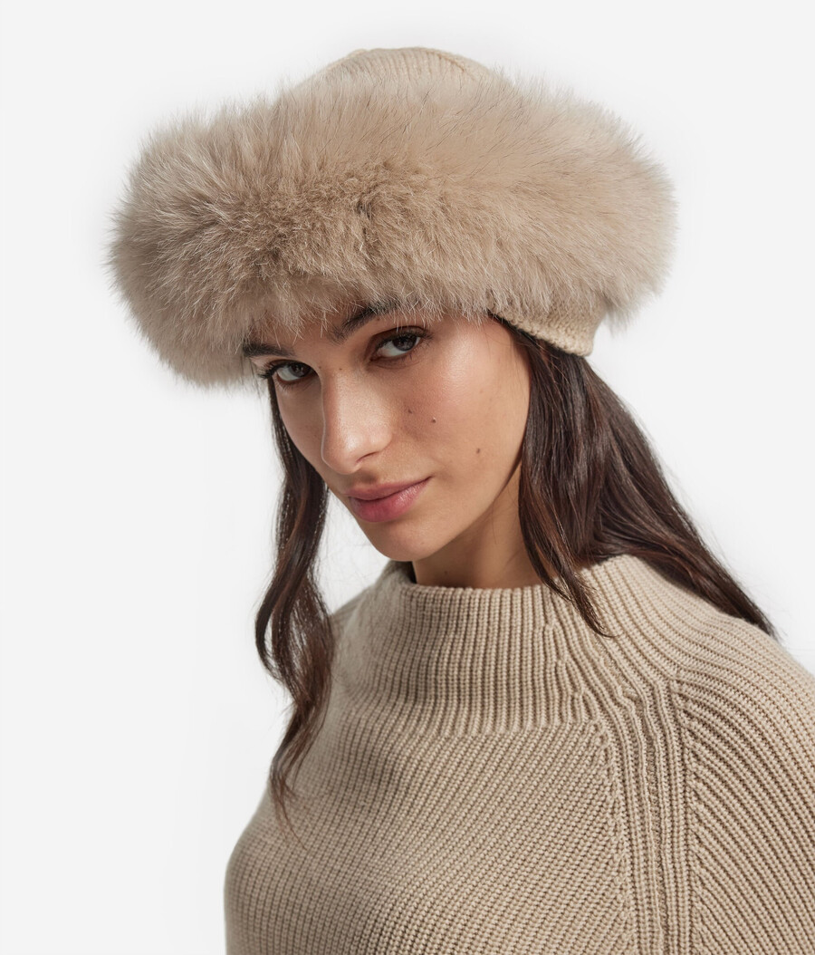 cappello cosacco in cashmere e pelliccia