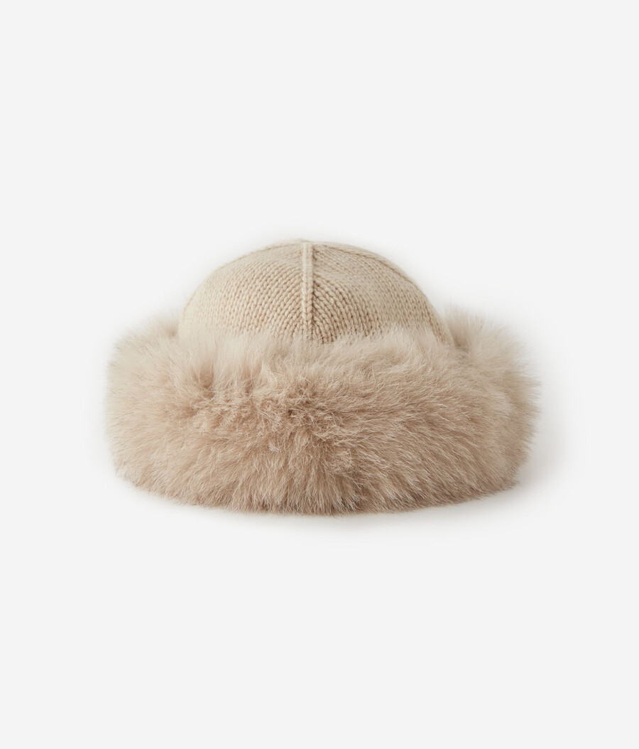cappello cosacco in cashmere e pelliccia