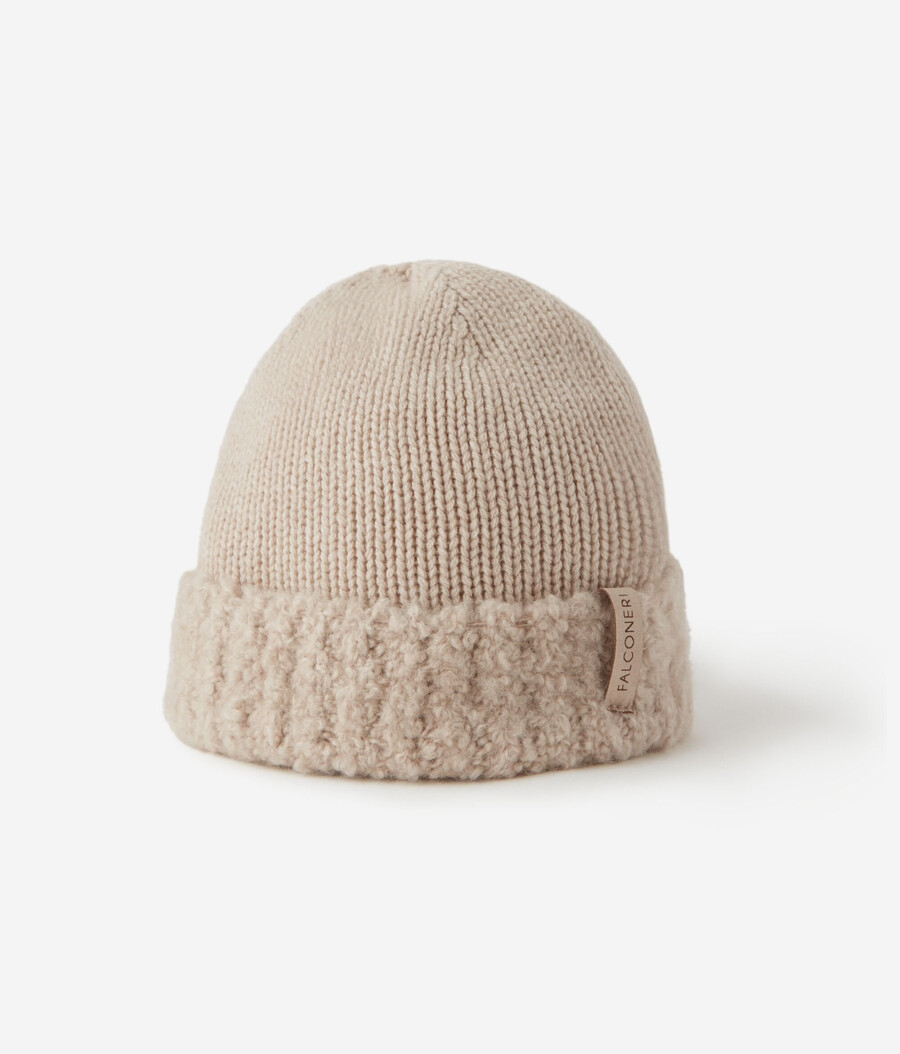 cappello in cashmere ultrasoft e bouclé
